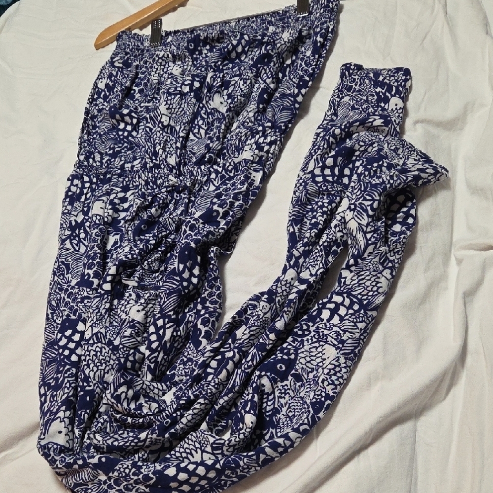 Lilly Pulitzer Strapless Blue Print Jumpsuit - Picture 8 of 8